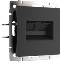 Розетка двойная Ethernet RJ-45 Werkel W1182208 черный матовый
