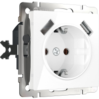 Розетка со шторками и USBх2 Werkel W1171501 белая