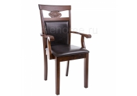 Стул с подлокотниками Woodville Luiza dirty oak / dark brown