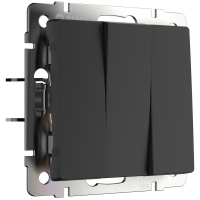 Выключатель трехклавишный Werkel W1130008 черный