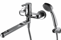 Смеситель для ванны с длинным изливом с аксессуарами Bravat Stream F63783C-LB