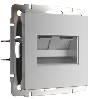 Розетка двойная Ethernet RJ-45 Werkel W1181106 серебряный