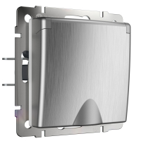 Розетка с защитной крышкой Werkel W1171209 cеребряный рифленый