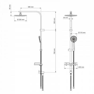 Фото Душевая система IDDIS Elansa shower ELASB3FI76