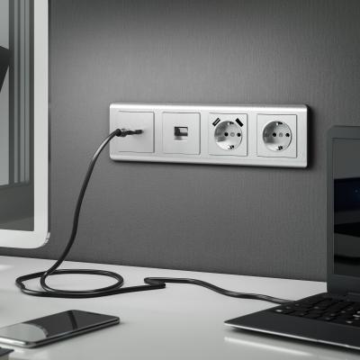 Фото Накладка для розетки USB Werkel W1179509 cеребряный рифленый