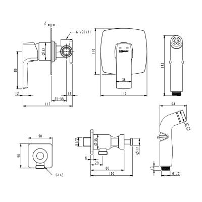 Фото Смеситель с гигиеническим душем Lemark Ursus LM7219BL