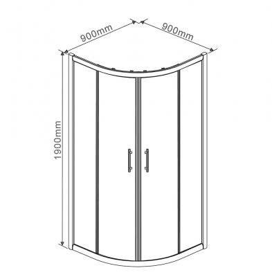 Фото Душевой уголок 90x90 Rush Disco DI-R29090 четверть круга