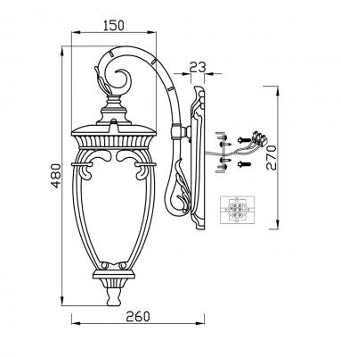 Фото Maytoni Fleur O414WL-01GB настенный уличный светильник