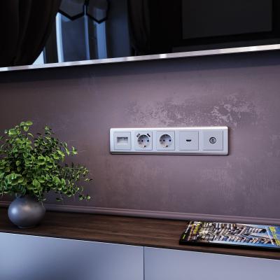 Фото ТВ-розетка оконечная Werkel W1183006 серебряный