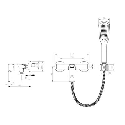 Фото Смеситель для душа Lemark Ursus LM7203BL