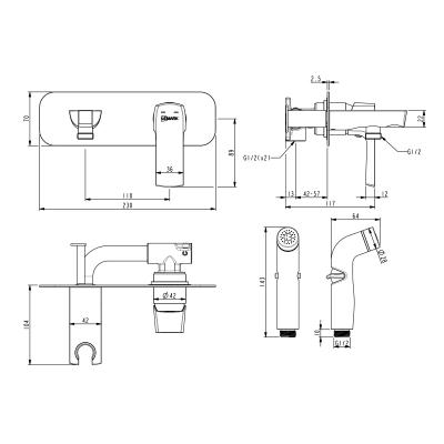 Фото Смеситель с гигиеническим душем Lemark Ursus LM7220BL