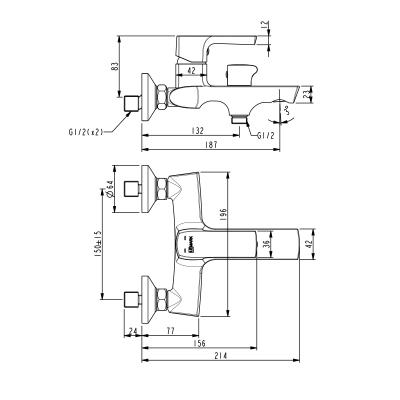 Фото Смеситель для ванны и душа Lemark Ursus LM7214BL