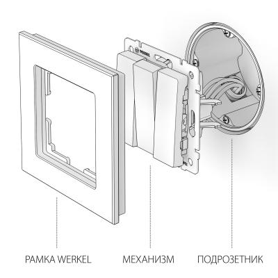 Фото Выключатель трехклавишный Werkel W1130007 серо-коричневый