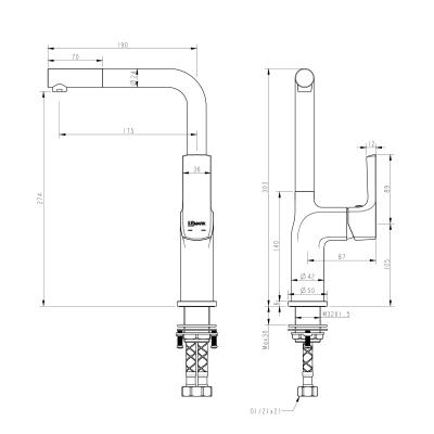 Фото Смеситель для кухни Lemark Ursus LM7205BLR