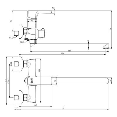Фото Смеситель для ванны и душа универсальный Lemark Ursus LM7251BL