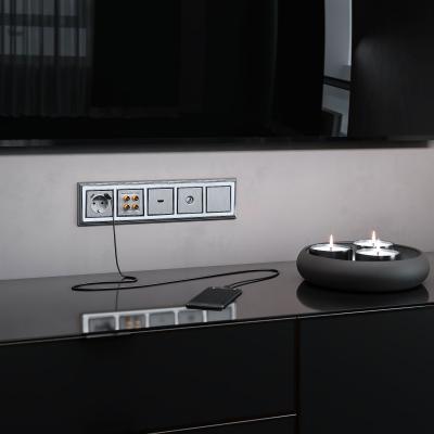 Фото Акустическая розетка Werkel W1185009 cеребряный рифленый