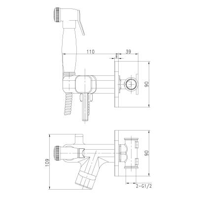Фото Lemark Solo LM7165B смеситель с гигиеническим душем встраиваемый