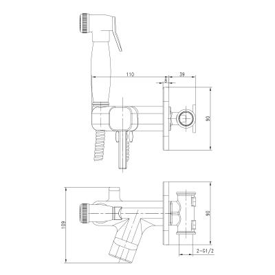 Фото Смеситель с гигиеническим душем Lemark Solo LM7165G