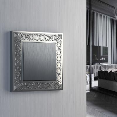 Фото Лицевая панель выключателя перекрестного Werkel W1119009 серебряный рифленый